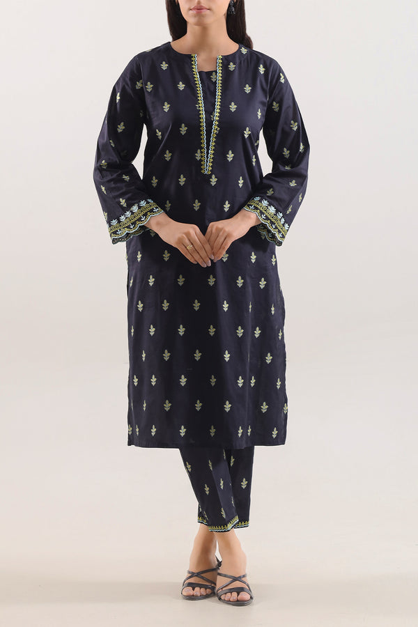 Embroidered Cotton Jacquard Stitched 2 Piece (Shirt/Trouser)