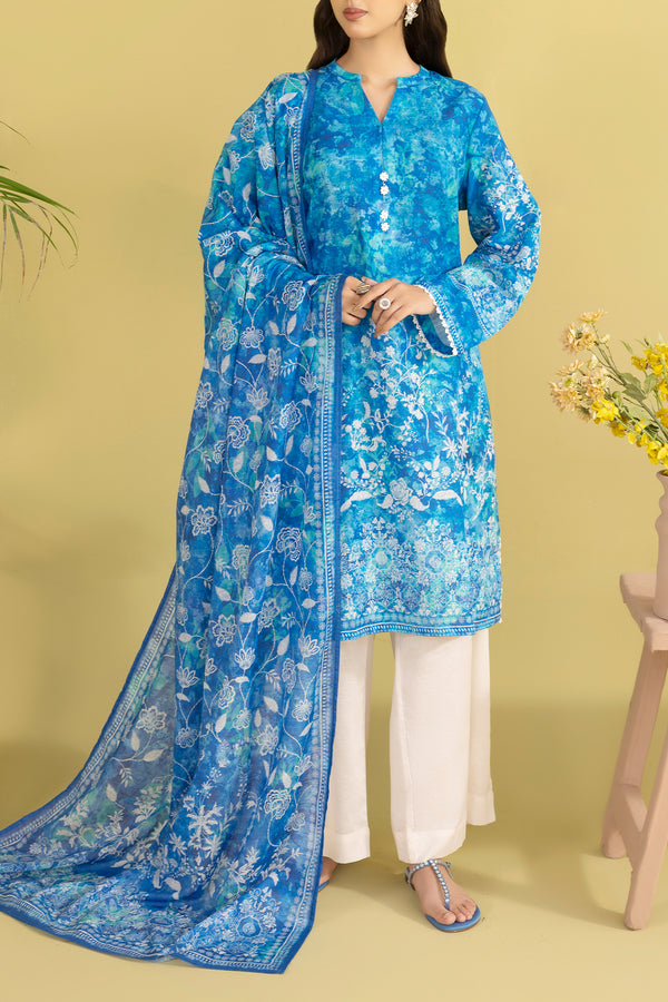 Printed Khaddar Stitched 2 Piece Shirt/Dupatta