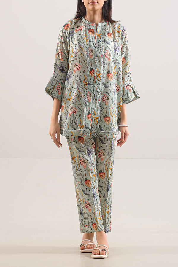 Printed Arabic Lawn Stitched 2 Piece (Shirt/Trouser)