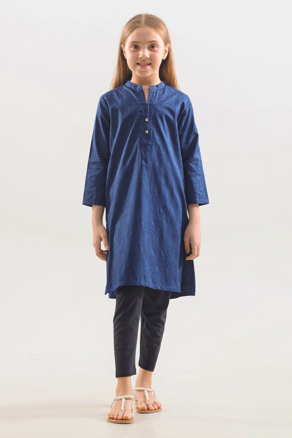 Stitched Self jacquard Shirt For Kids