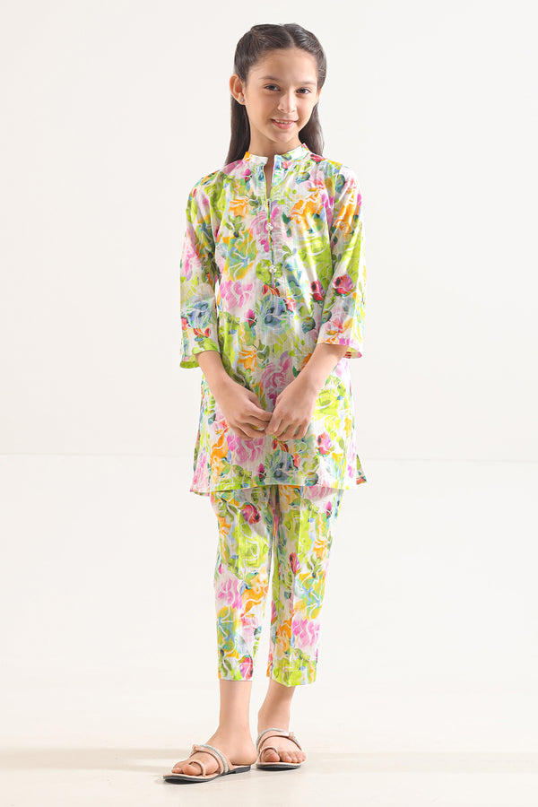 Printed Lawn Stitched 2 Piece (Shirt/Trouser) For Kids