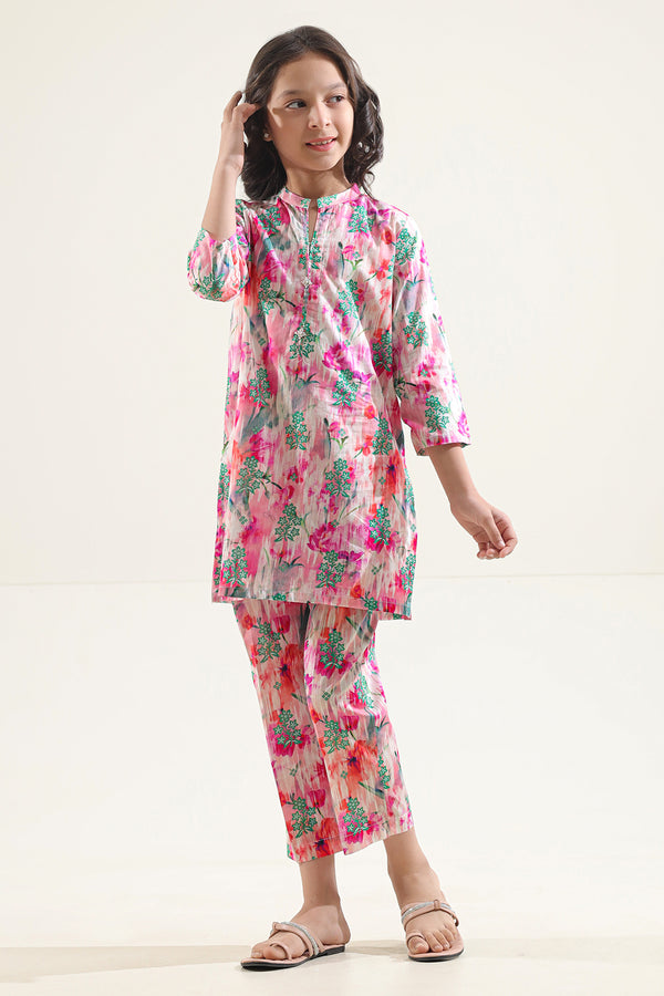 Printed Lawn Stitched 2 Piece (Shirt/Trouser) For Kids