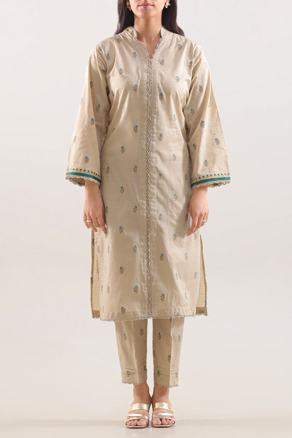 Embroidered Cotton Jacquard Stitched 2 Piece (Shirt/Trouser)