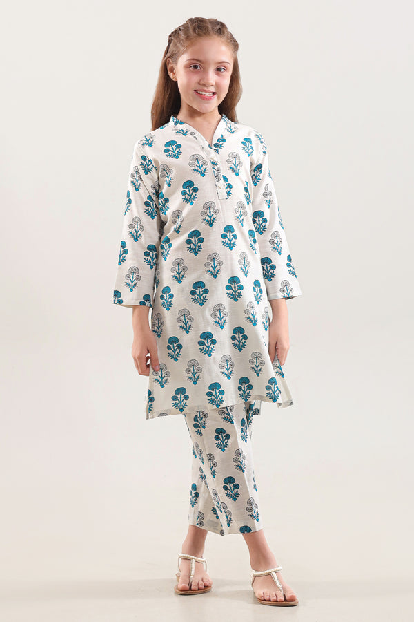 Printed Khaddar Stitched Shirt/Trouser For Kids