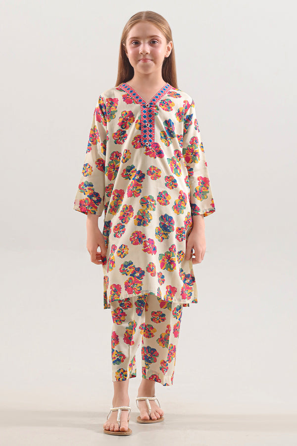 Printed Silk Touch Stitched Shirt/trouser For Kids