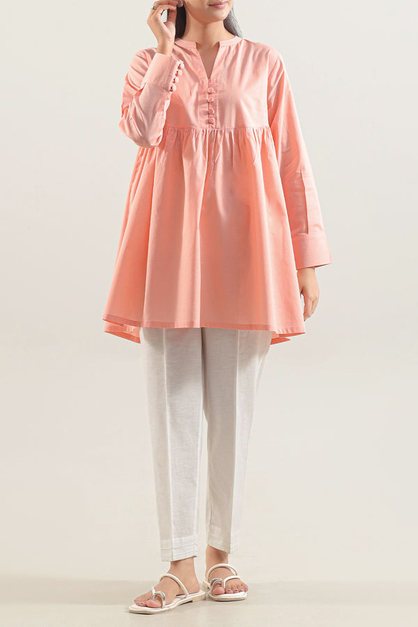 Cambric Solid Stitched Shirt