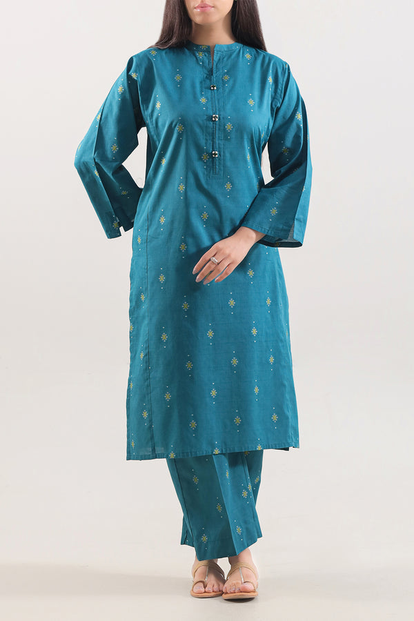 Cotton Jacquard Stitched 2 Piece (Shirt/Trouser)