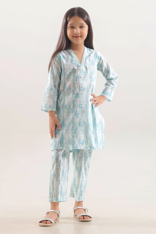 Printed Lawn Stitched 2 Piece (Shirt/Trouser) For Kids