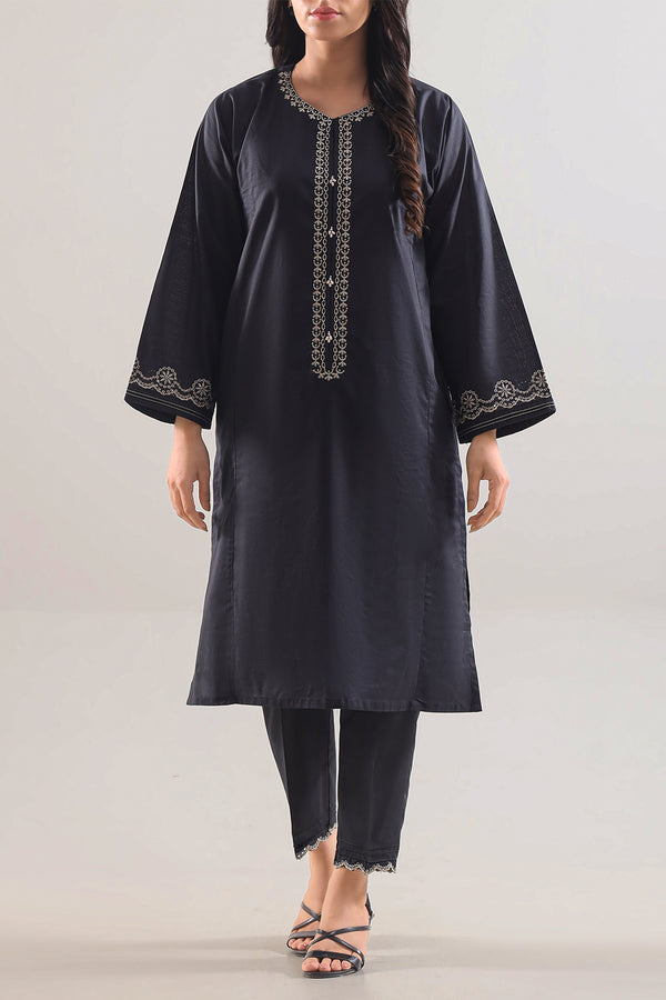 Solid Embroidered Cambric Stitched 2 Piece (Shirt/Trouser)