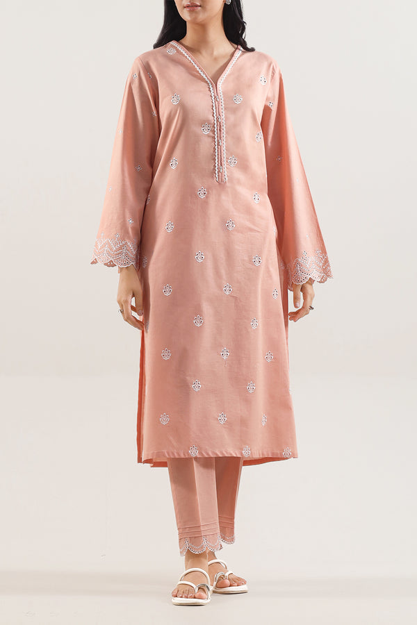 Solid Embroidered Cambric Stitched 2 Piece (Shirt/Trouser)