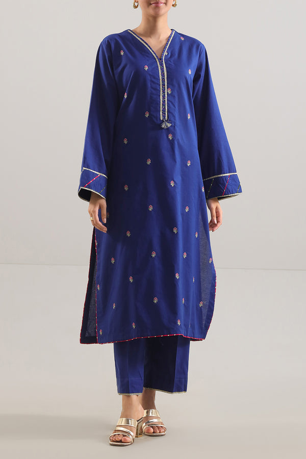 Embroidered Cotton Jacquard Stitched 2 Piece (Shirt/Trouser)