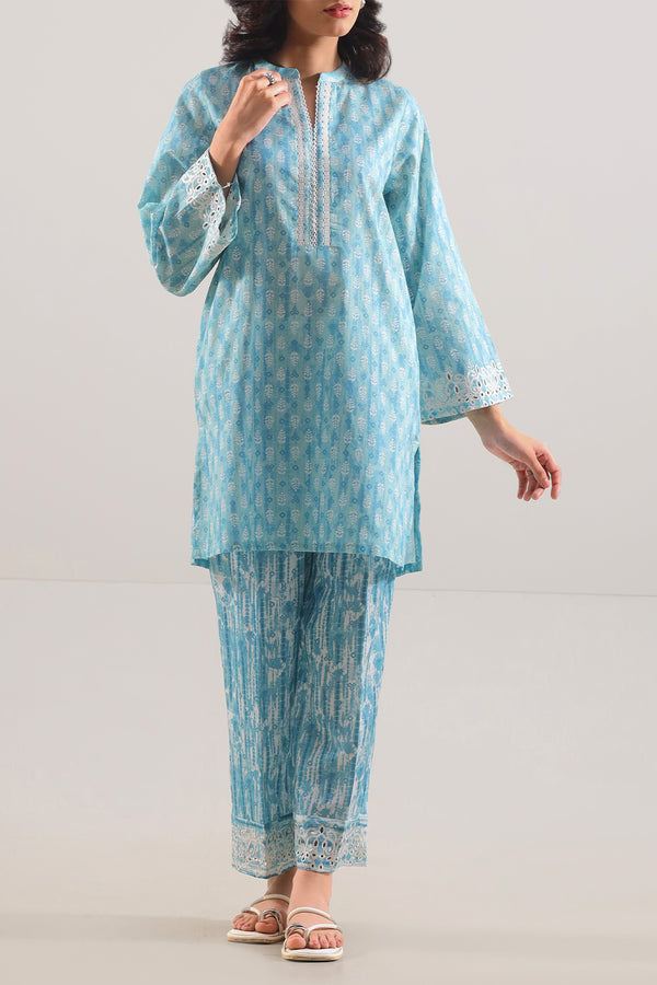 Stitched printed Embroidered Lawn 2 Piece (Shirt/Trouser)