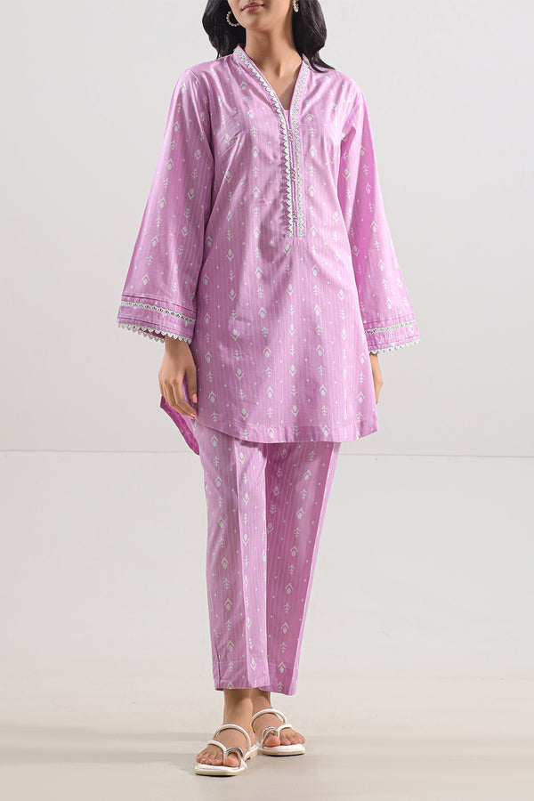 Printed Strip Lawn Stitched Shirt