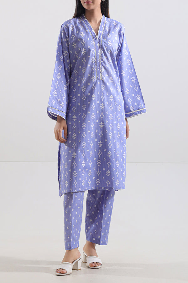 Printed Strip Lawn Stitched 2 Piece (Shirt/Trouser)