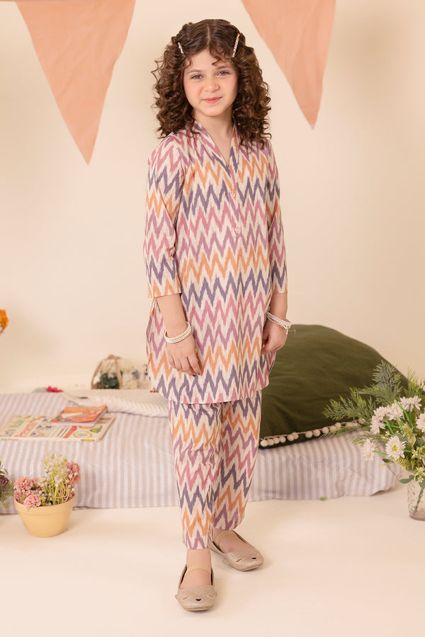 Printed Lawn Stitched 2 Piece (Shirt/Trouser)  For Kids