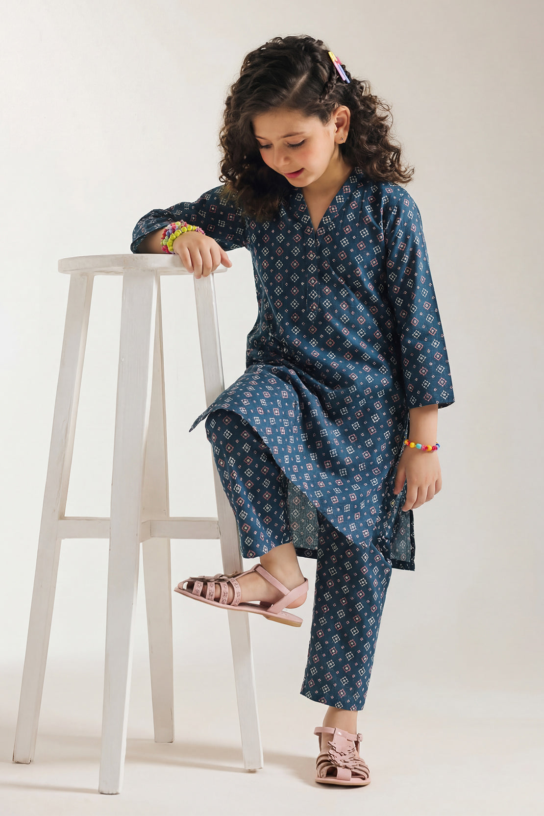 Stitched Printed Cambric Shirt For Kids