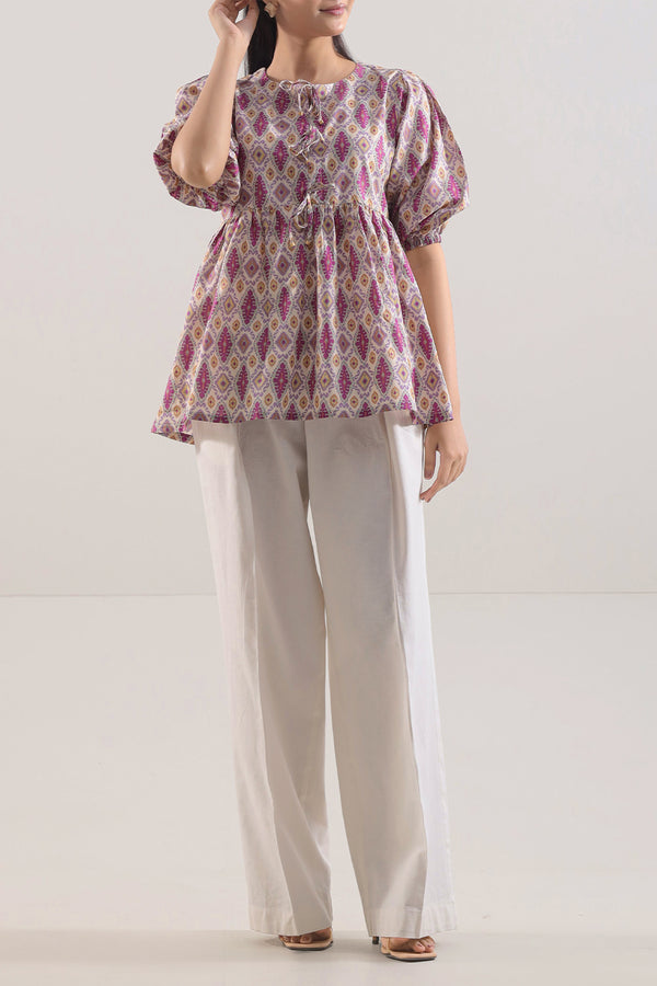 Printed Strip Lawn Stitched Shirt