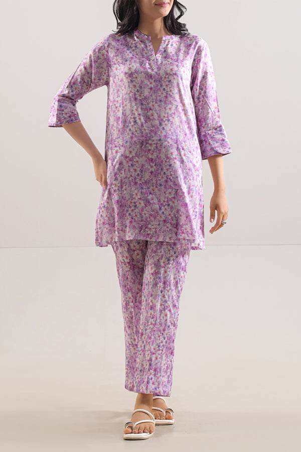 Printed Silk Touch Stitched 2 Piece (Shirt/Trouser)