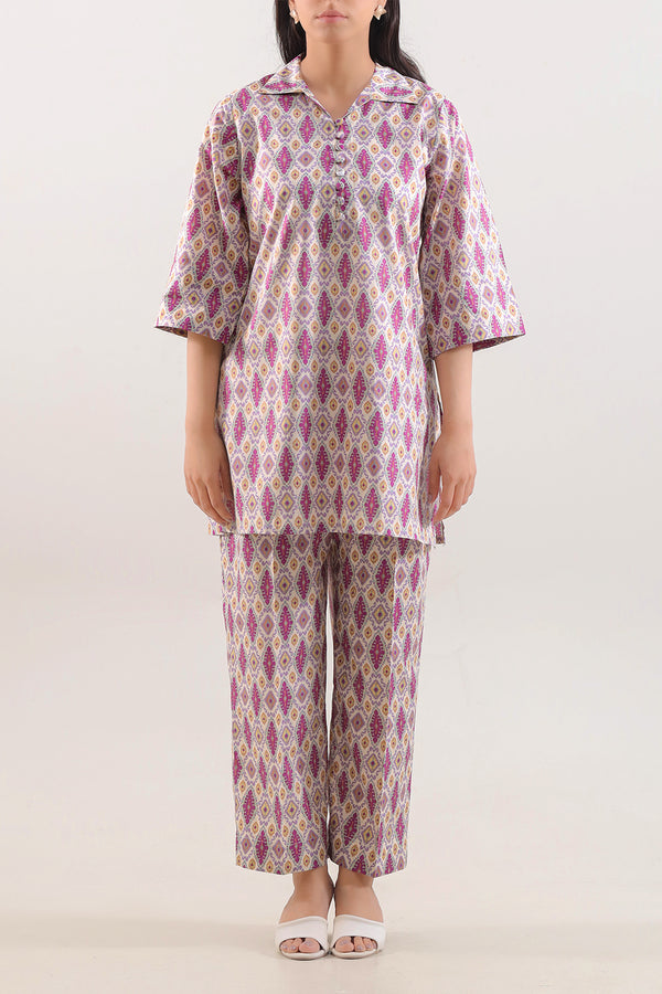 Printed Strip Lawn Stitched 2 Piece (Shirt/Trouser)