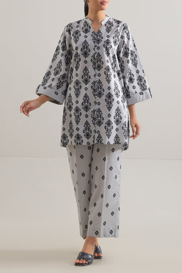 Printed Strip Lawn Stitched 2 Piece (Shirt/Trouser)