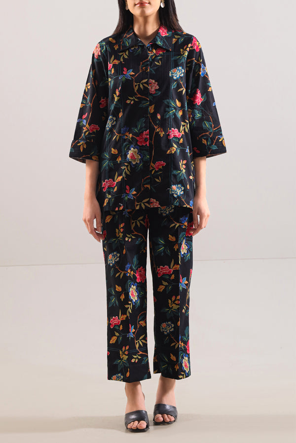 Printed Strip Lawn Stitched Shirt