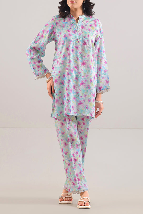 Printed Embroidered Lyocell Stitched 2 Piece (Shirt/Trouser)