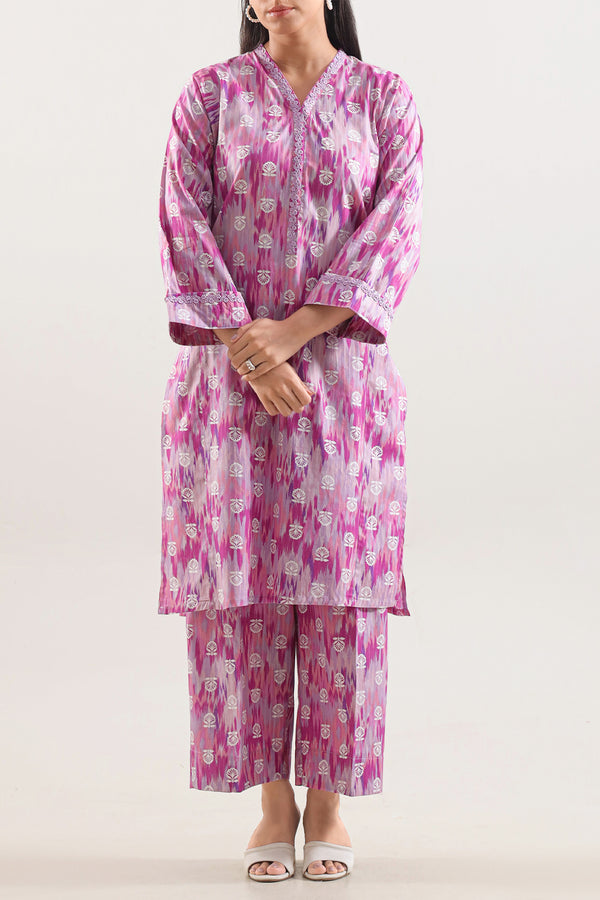 Printed Strip Lawn Stitched 2 Piece (Shirt/Trouser)