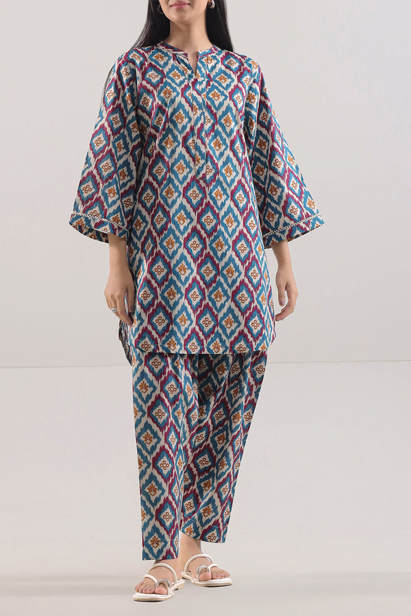 Printed Strip Lawn Stitched 2 Piece (Shirt/Trouser)