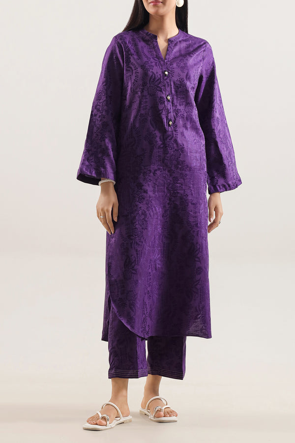 Cotton Jacquard Stitched 2 Piece (Shirt/Trouser)