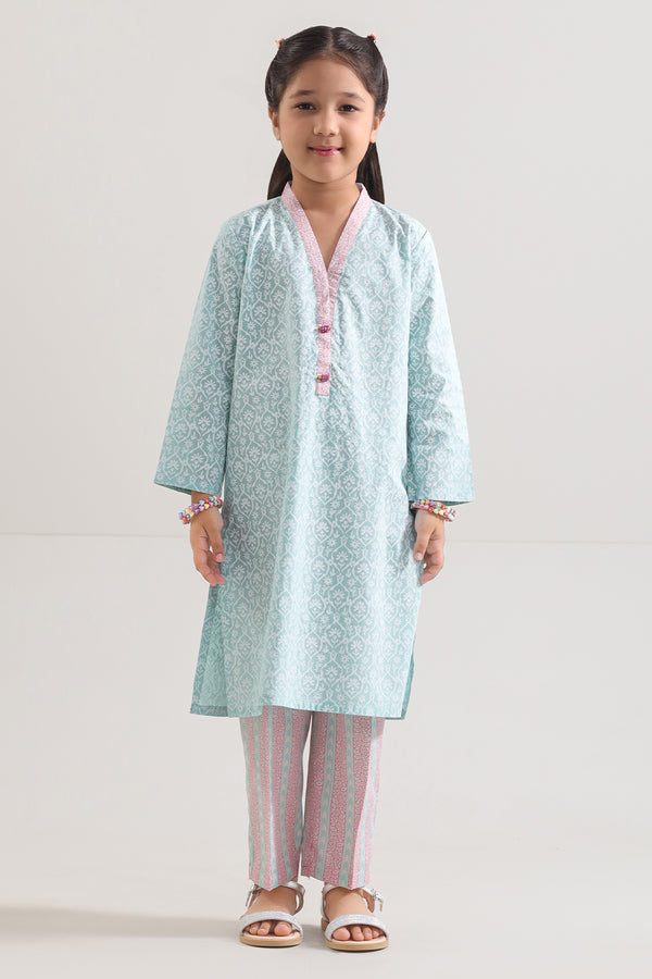 Printed Lawn Stitched 2 Piece (Shirt/Trouser) For Kids