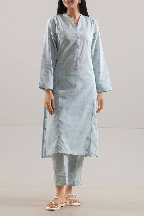 Cotton Jacquard Stitched 2 Piece (Shirt/Trouser)