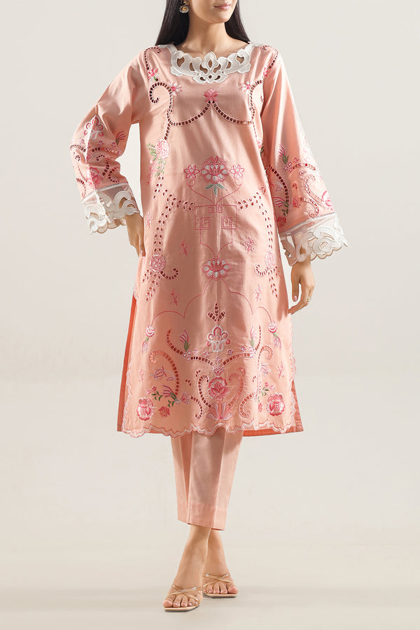 Solid Embroidered Cambric Stitched 2 Piece (Shirt/Trouser)