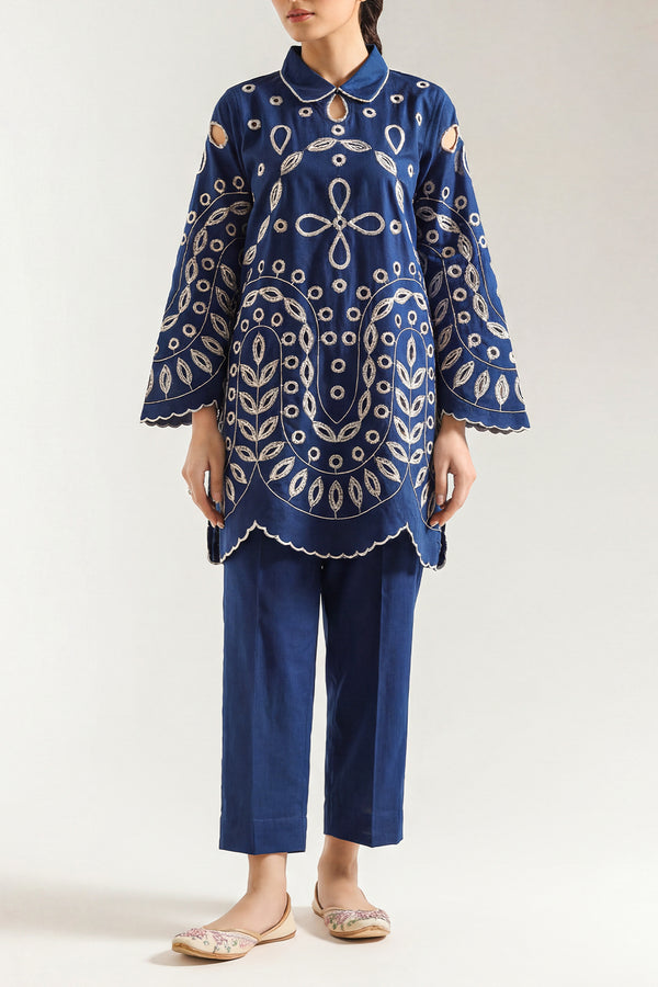 iqra aziz blue dress Parishay Monaco Luxury Summer Lawn MS-06: Navy Blue Pakistani Suit with Iqra  Aziz – YourLibaas main image 0