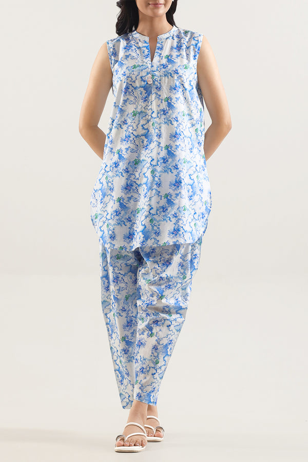 Printed Strip Lawn Stitched 2 Piece (Shirt/Trouser)