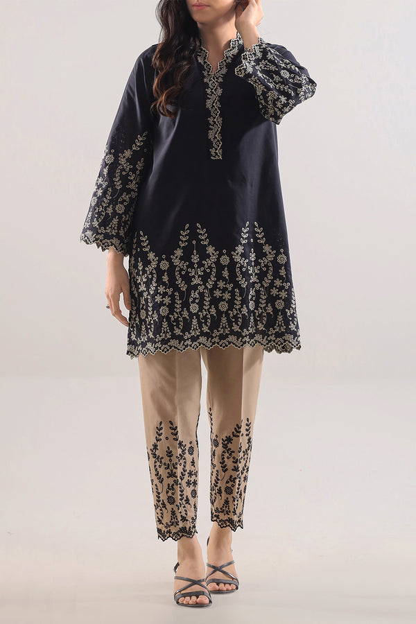 Solid Embroidered Lawn Stitched 2 Piece (Shirt/Trouser)