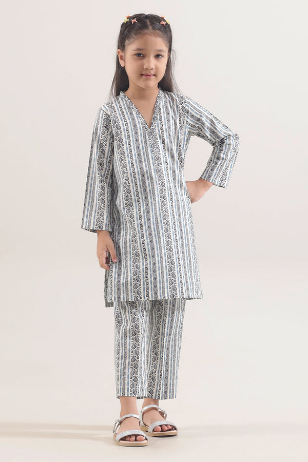 Printed Lawn Stitched 2 Piece (Shirt/Trouser) For Kids