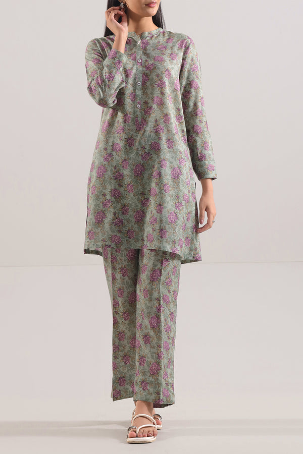 Printed Silk Touch Stitched 2 Piece (Shirt/Trouser)