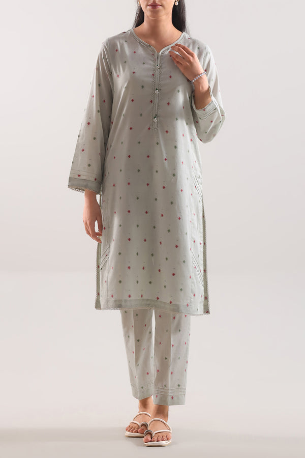 Cotton Jacquard Stitched 2 Piece (Shirt/Trouser)