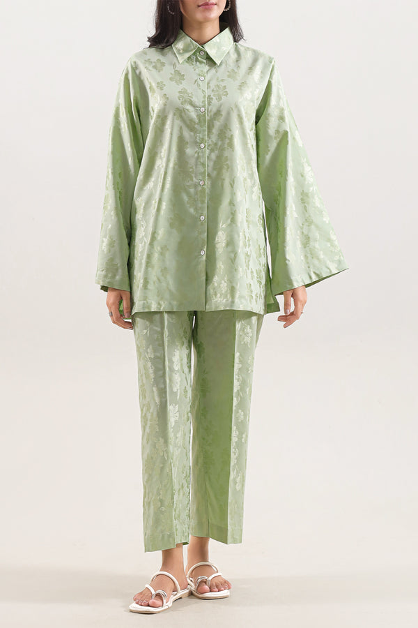 Cotton Jacquard Stitched 2 Piece (Shirt/Trouser)