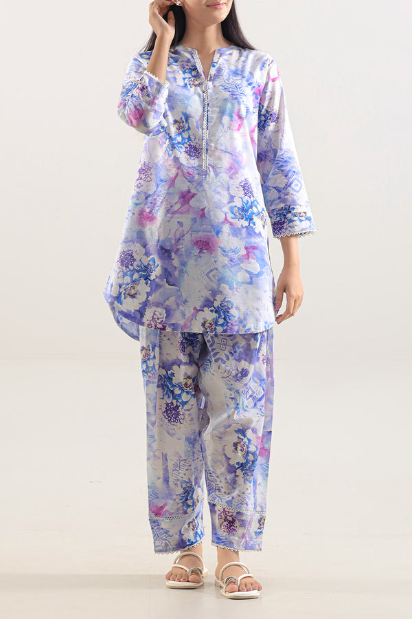 Printed Strip Lawn Stitched 2 Piece (Shirt/Trouser)