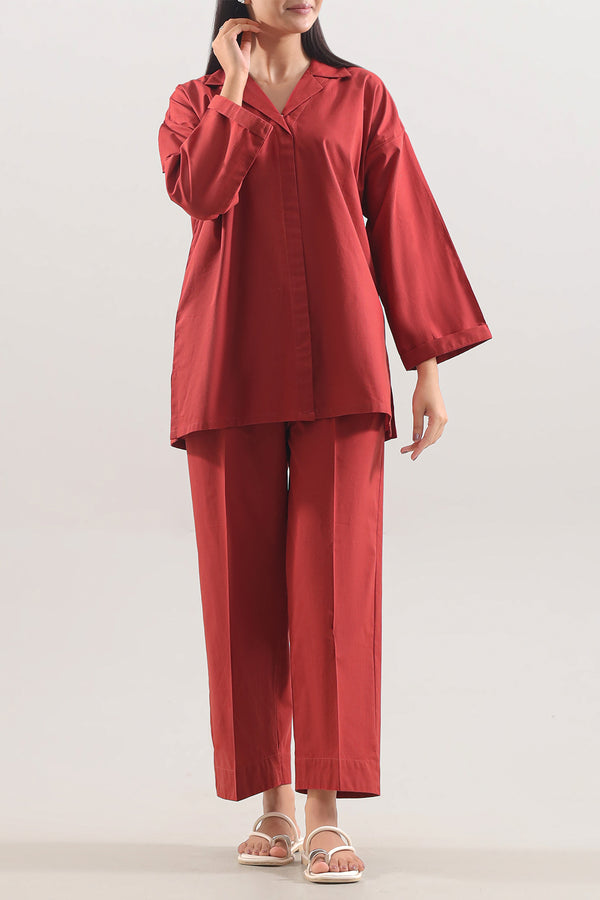 Stitched Solid Poplin 2 Piece (Shirt/Trouser)