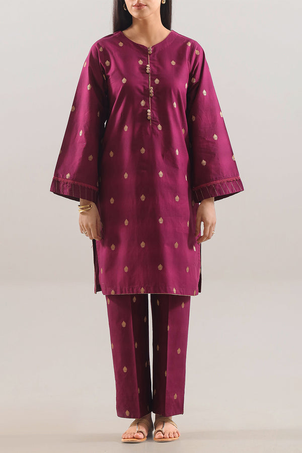 Cotton Jacquard Stitched 2 Piece (Shirt/Trouser)