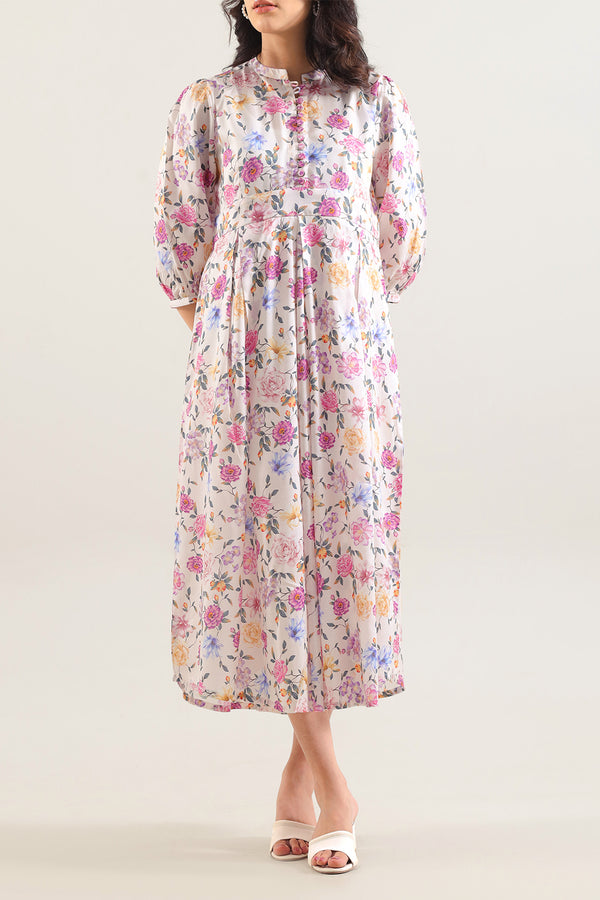 Printed Silk Touch Stitched Dress