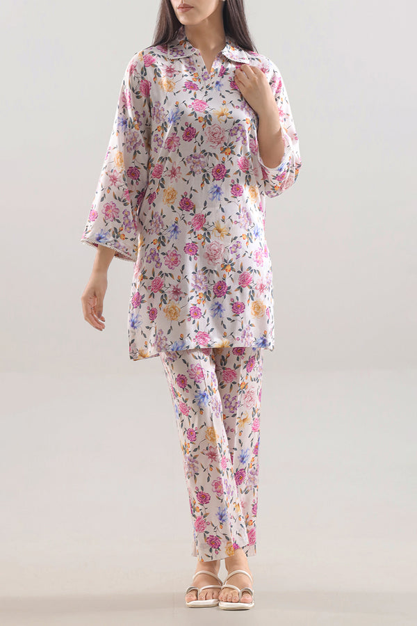 Printed Silk Touch Stitched 2 Piece (Shirt/Trouser)