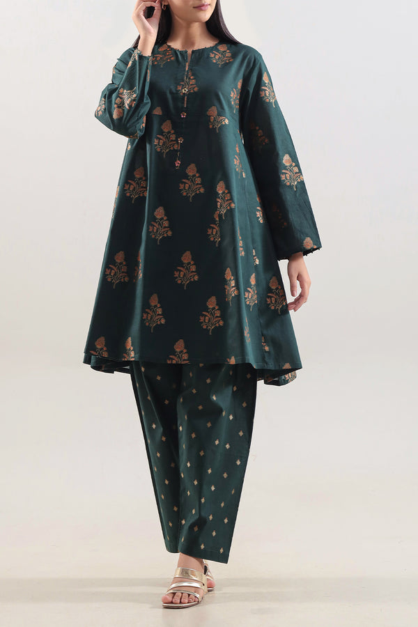 Cotton Jacquard Stitched 2 Piece (Shirt/Trouser)