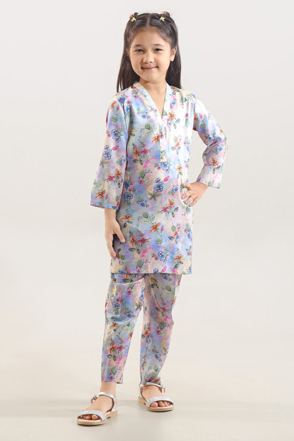 Printed Arabic Premium Lawn Stitched 2 Piece (Shirt/Trouser)  For Kids