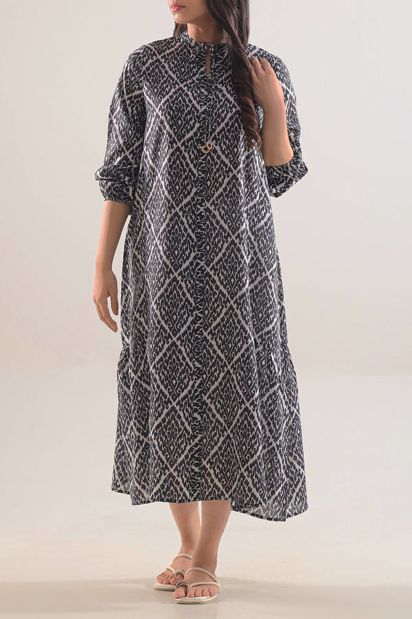 Printed Silk Touch Stitched Dress