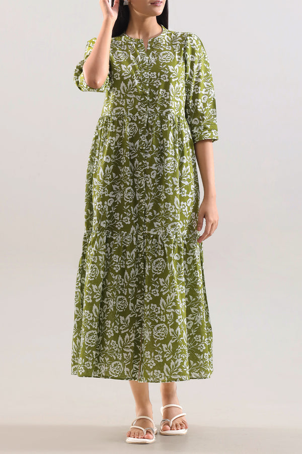 Printed Cambric Stitched Dress