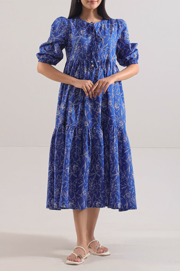 Printed Cambric Stitched Dress