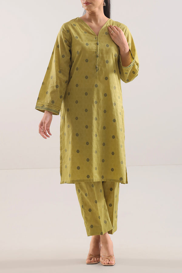Cotton Jacquard Stitched 2 Piece (Shirt/Trouser)